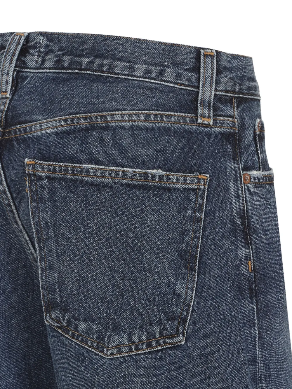 Agolde Denim Trousers With Belt Loops In Blue