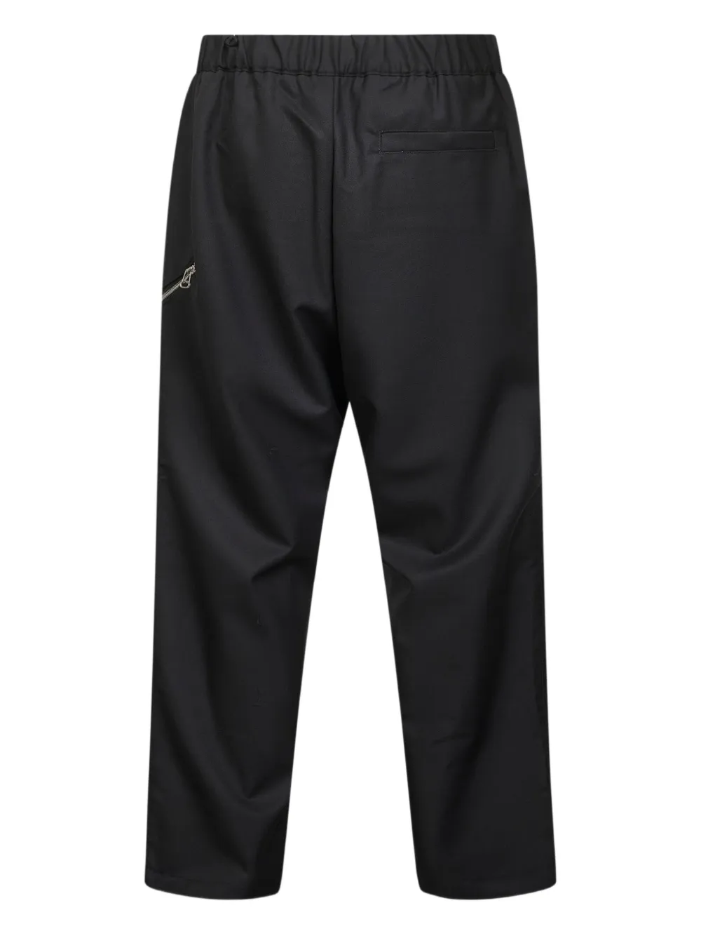 Oamc Peacemaker Black Wool Blend Lightweight Canvas Regs Trousers In Black