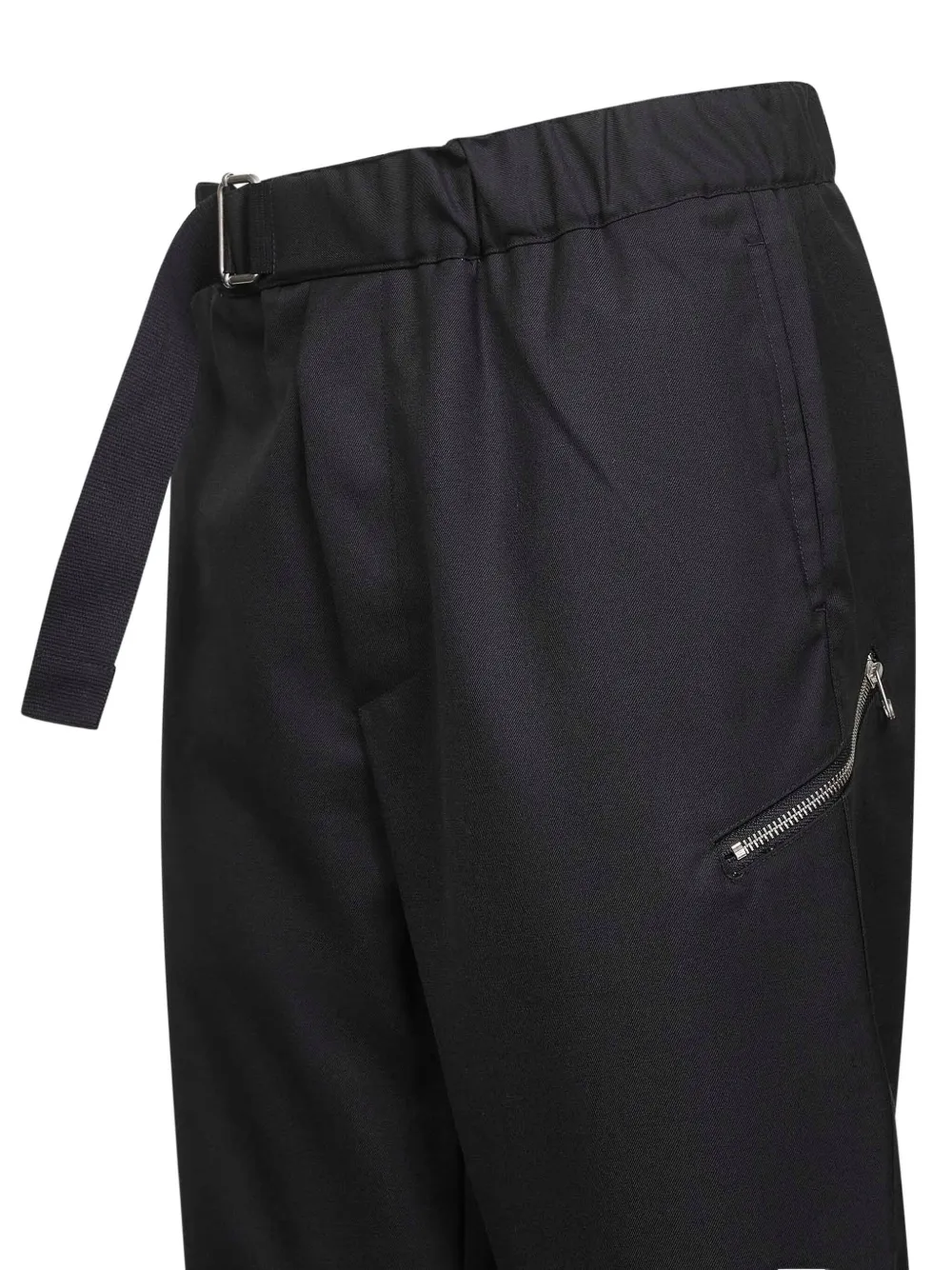 Oamc Peacemaker Black Wool Blend Lightweight Canvas Regs Trousers In Black