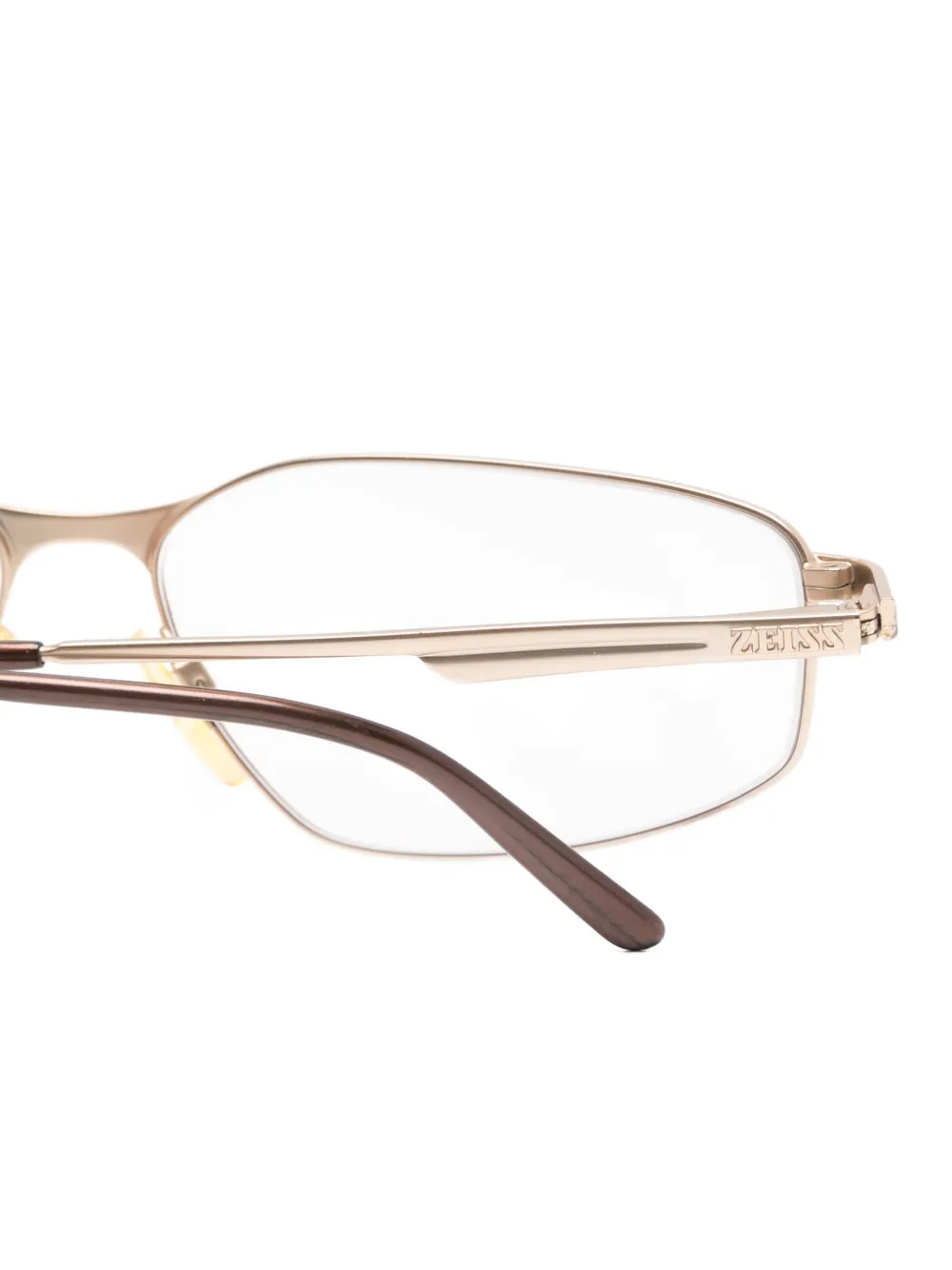 Pre-owned Zeiss Geometric-frame Sunglasses In Gold
