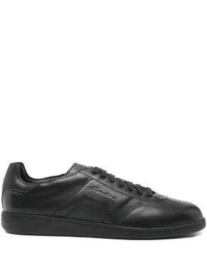 Santoni Leather low-top Sneakers | Black | FARFETCH