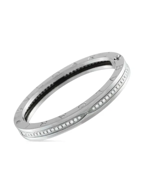 Bvlgari Pre-Owned brazalete en oro blanco de 18kt con diamante