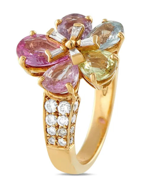Bvlgari Pre-Owned 18K yellow gold diamond and sapphire ring