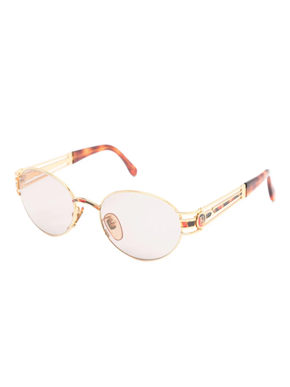 Fendi Pre-Owned logo-detail oval-frame sunglasses | Men | Image 2