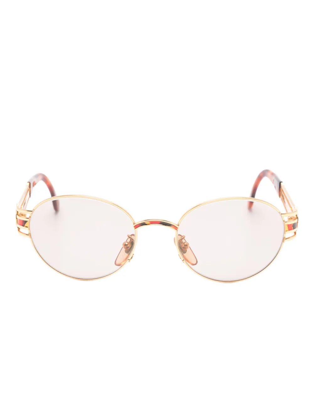 Fendi Pre-Owned logo-detail oval-frame sunglasses | Gold | Image 1