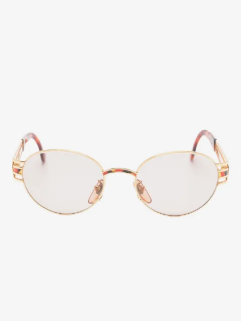 Fendi Pre-Owned logo-detail oval-frame sunglasses