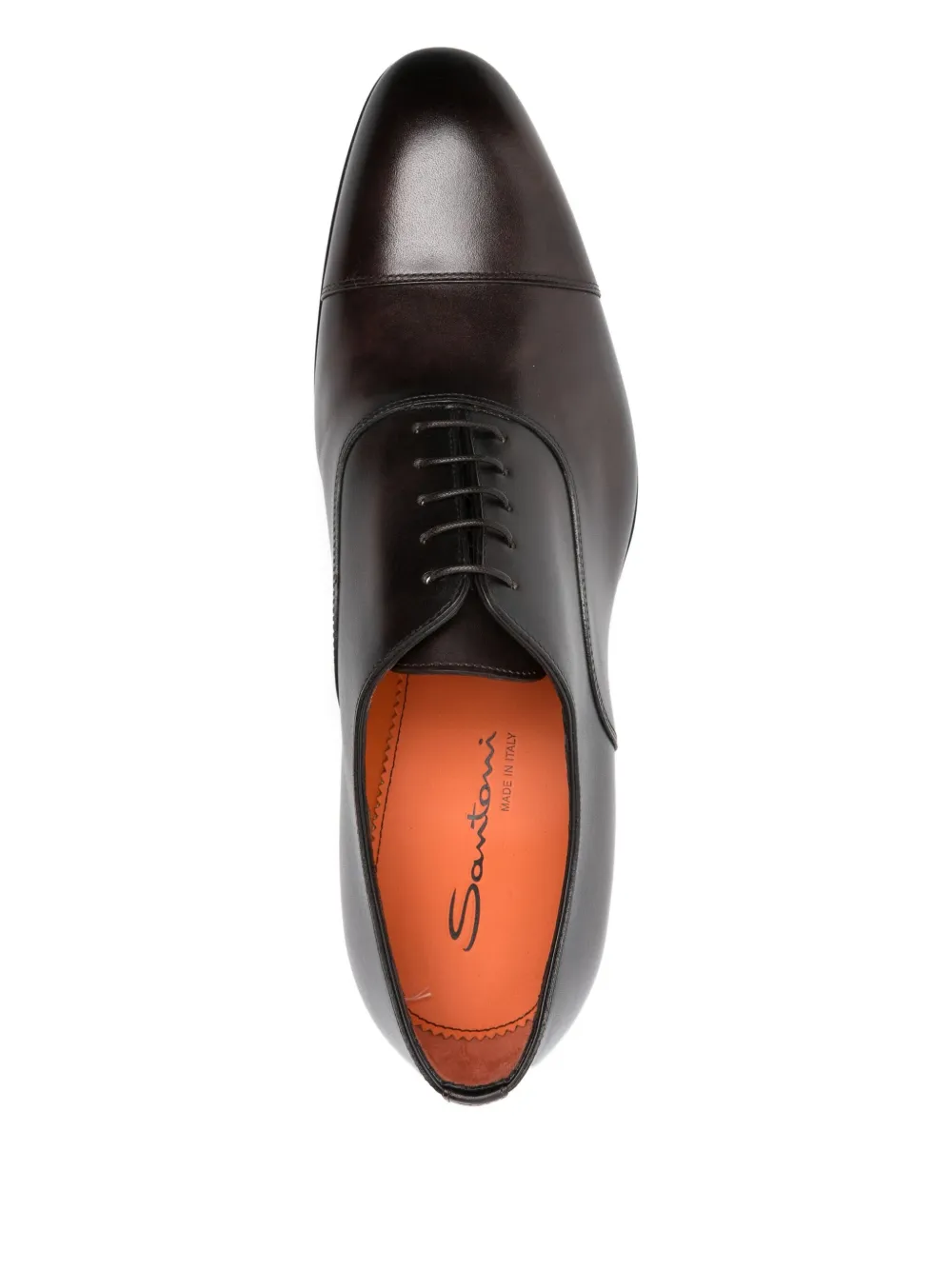 Santoni Leren Oxford schoenen Bruin