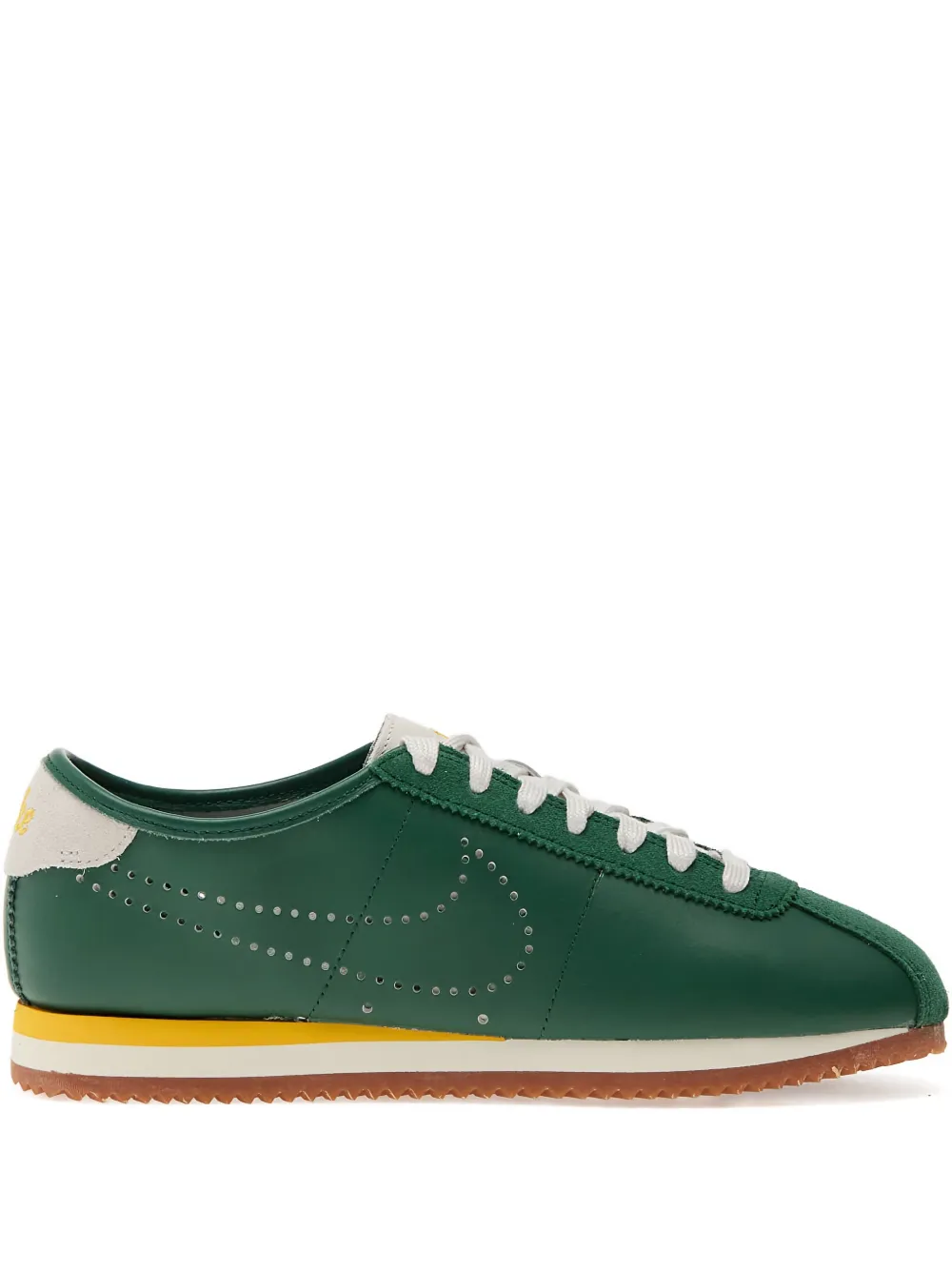 Nike Cortez leren sneakers met geperforeerd detail Groen