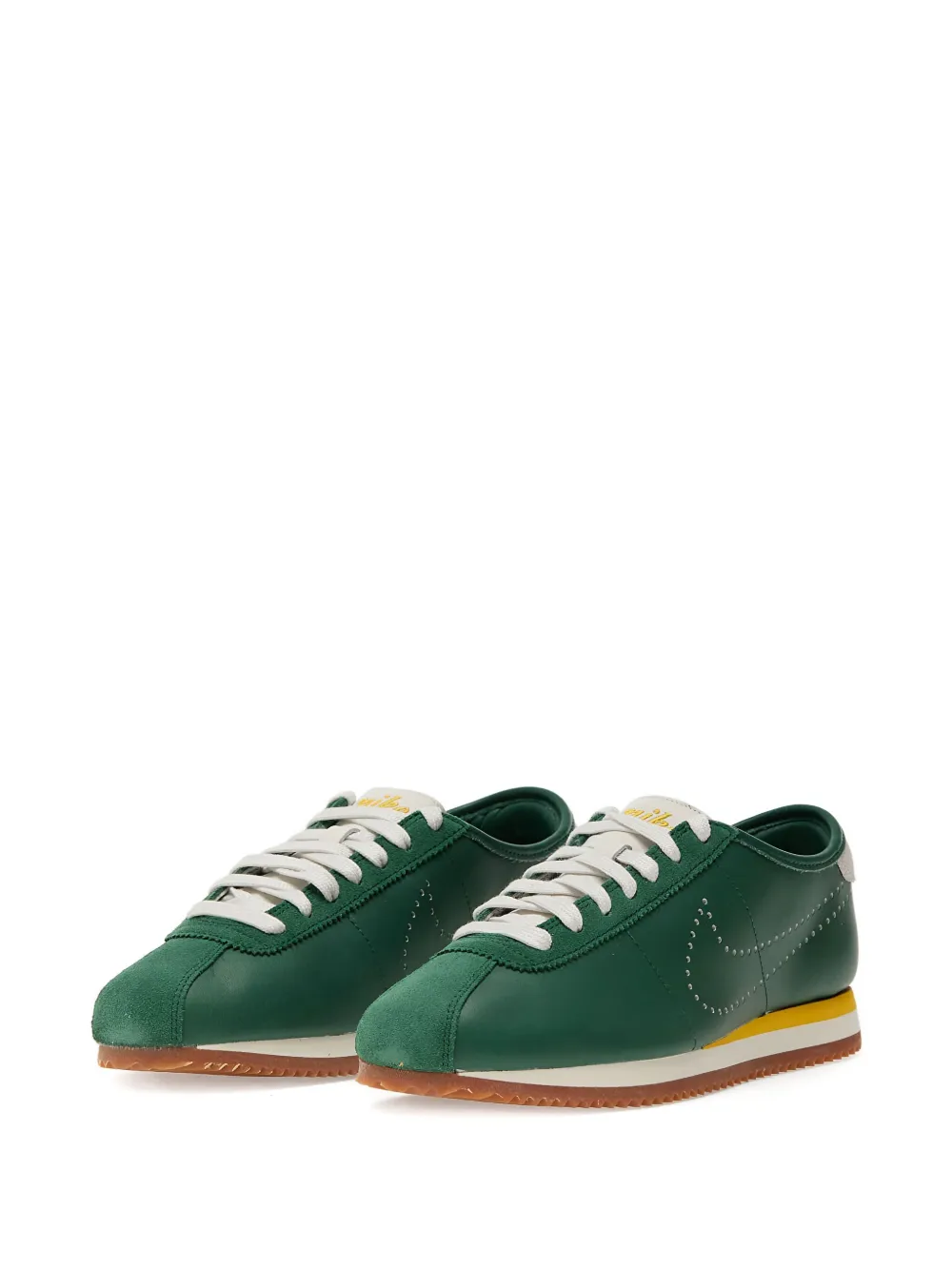 Nike Cortez leren sneakers met geperforeerd detail Groen