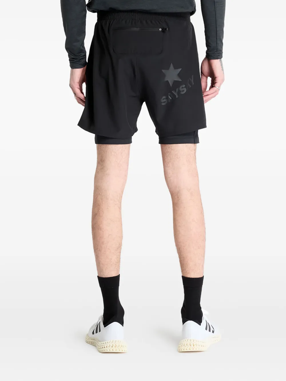 SAYSKY Trainingsshorts met logopatch Zwart