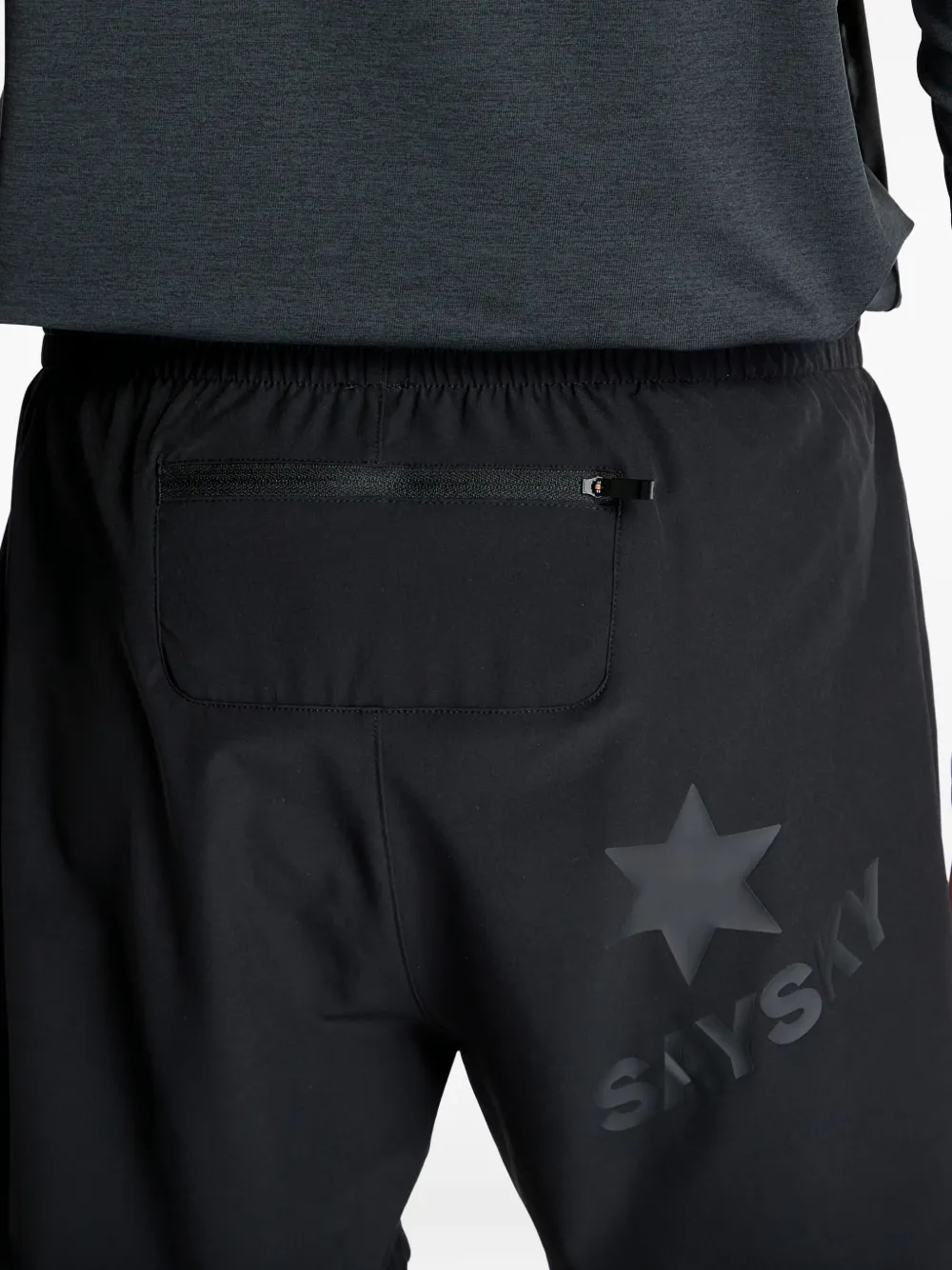 SAYSKY Trainingsshorts met logopatch Zwart