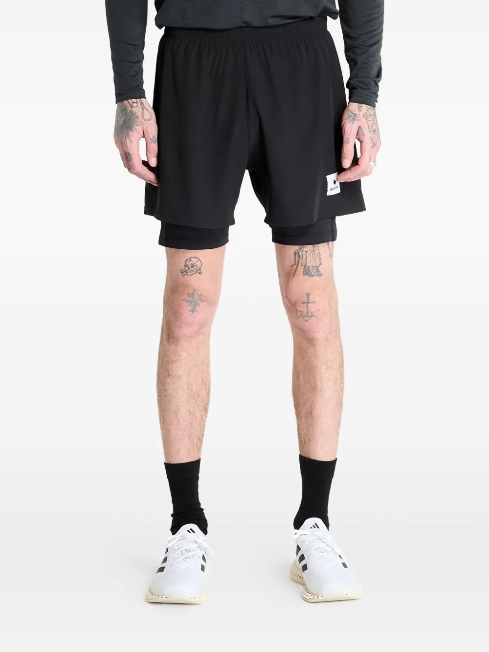 SAYSKY Trainingsshorts met logopatch Zwart