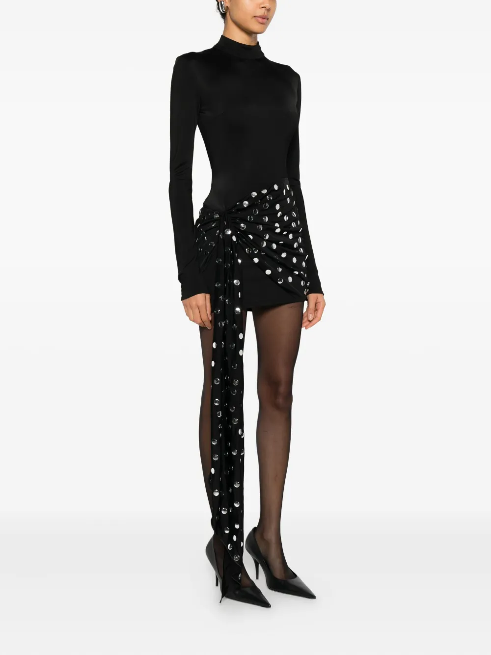 David Koma Geknoopte verfraaide jurk Zwart