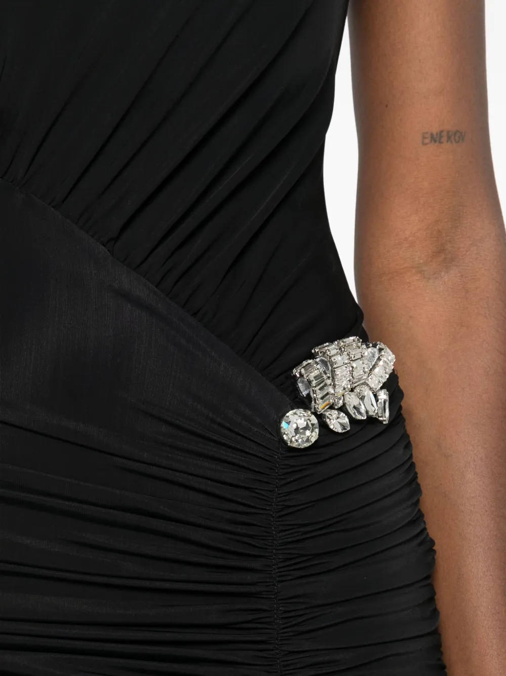 David Koma Verfraaide jurk met ruches Zwart