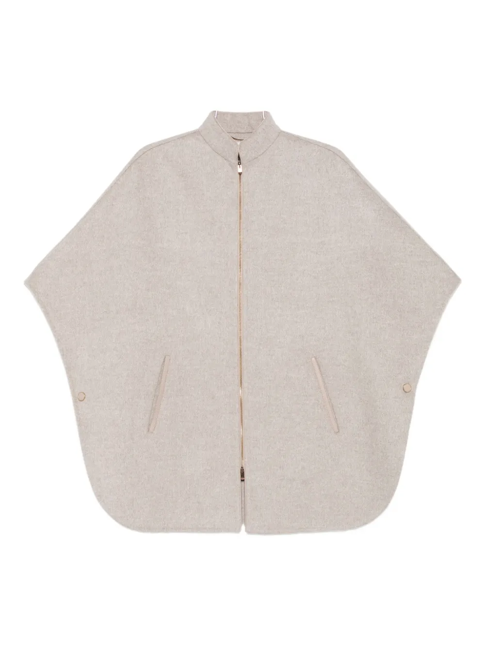Agnona Zip-fastening Cape In Neutral