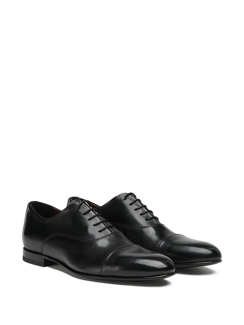 Corneliani Leather Oxford Shoes In Black