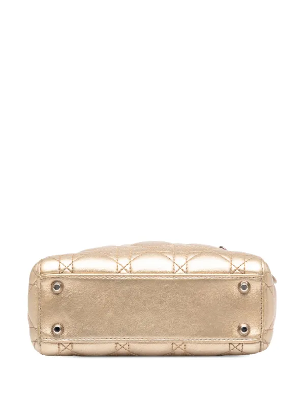 Christian Dior Pre-Owned 2014 ミニ メタリックラムスキン カナージュ