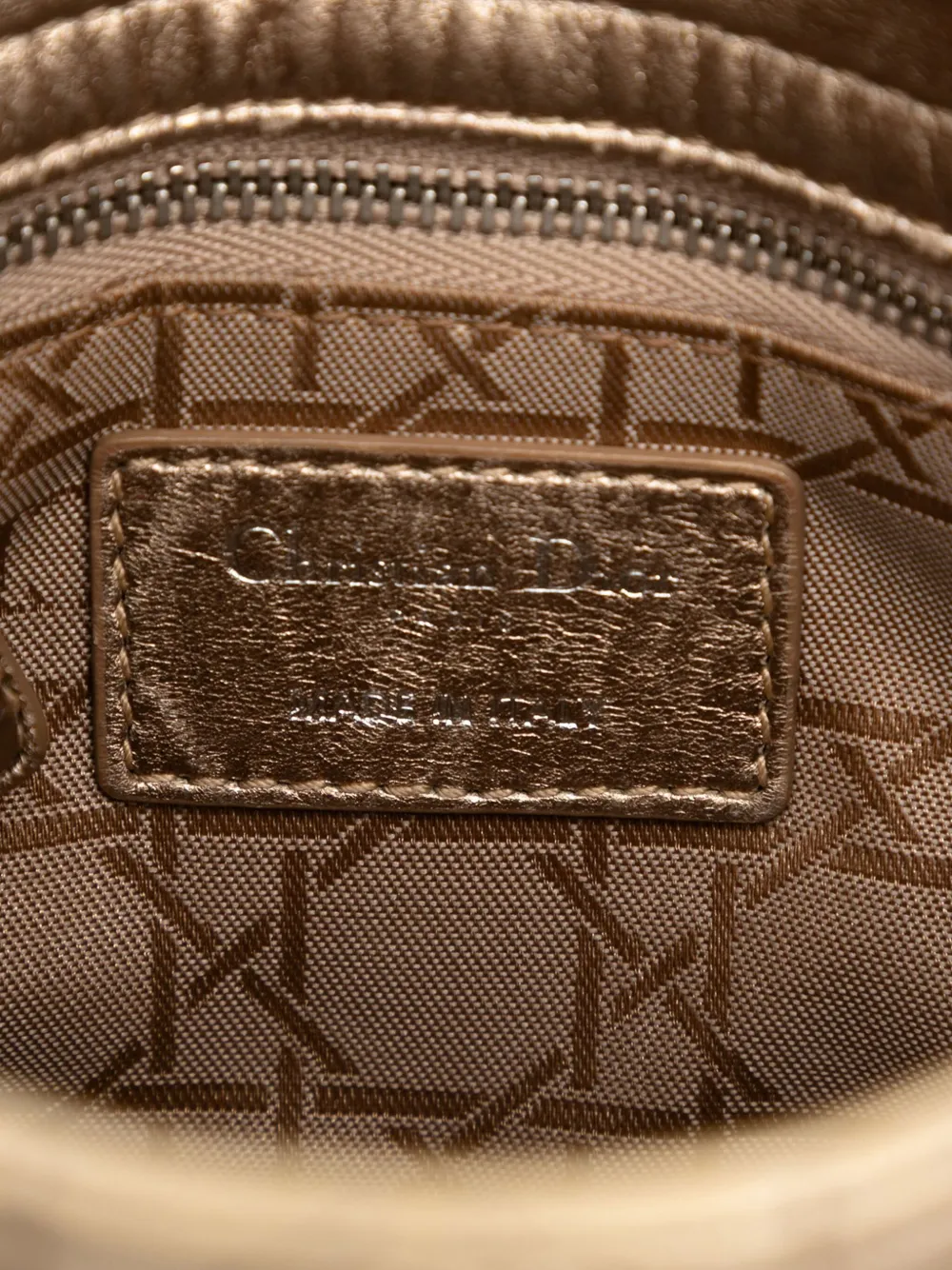 2014 Mini Metallic Lambskin Cannage Lady Dior Satchel