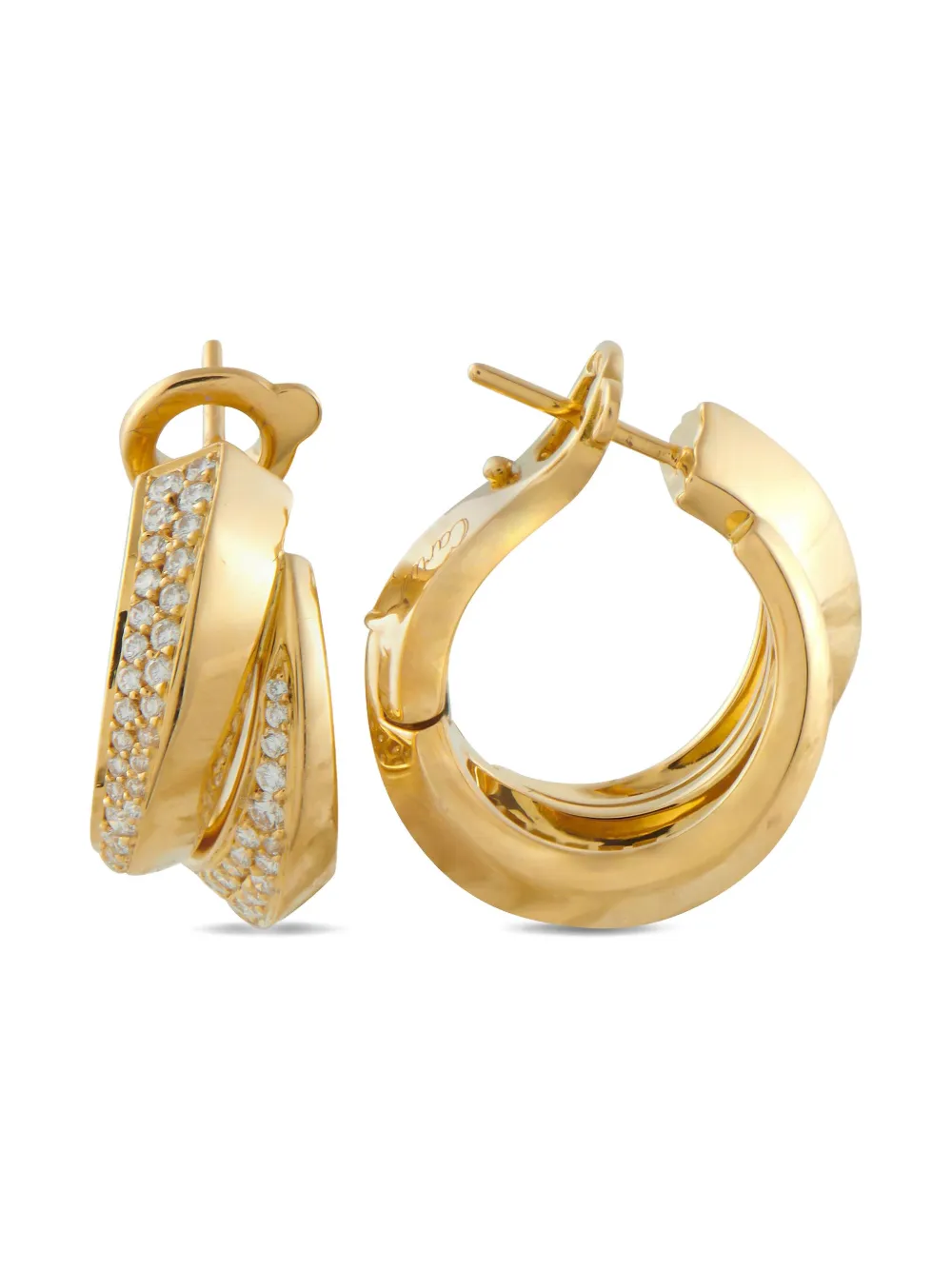 Pre-owned Cartier 18k Yellow Gold Diamond Earrings