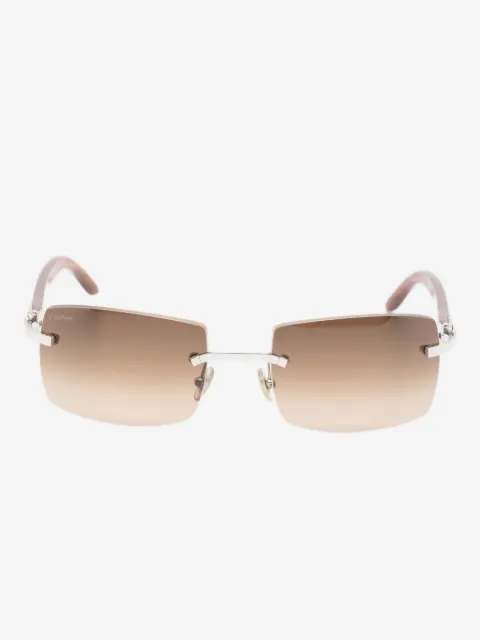 Cartier wood rimless sunglasses