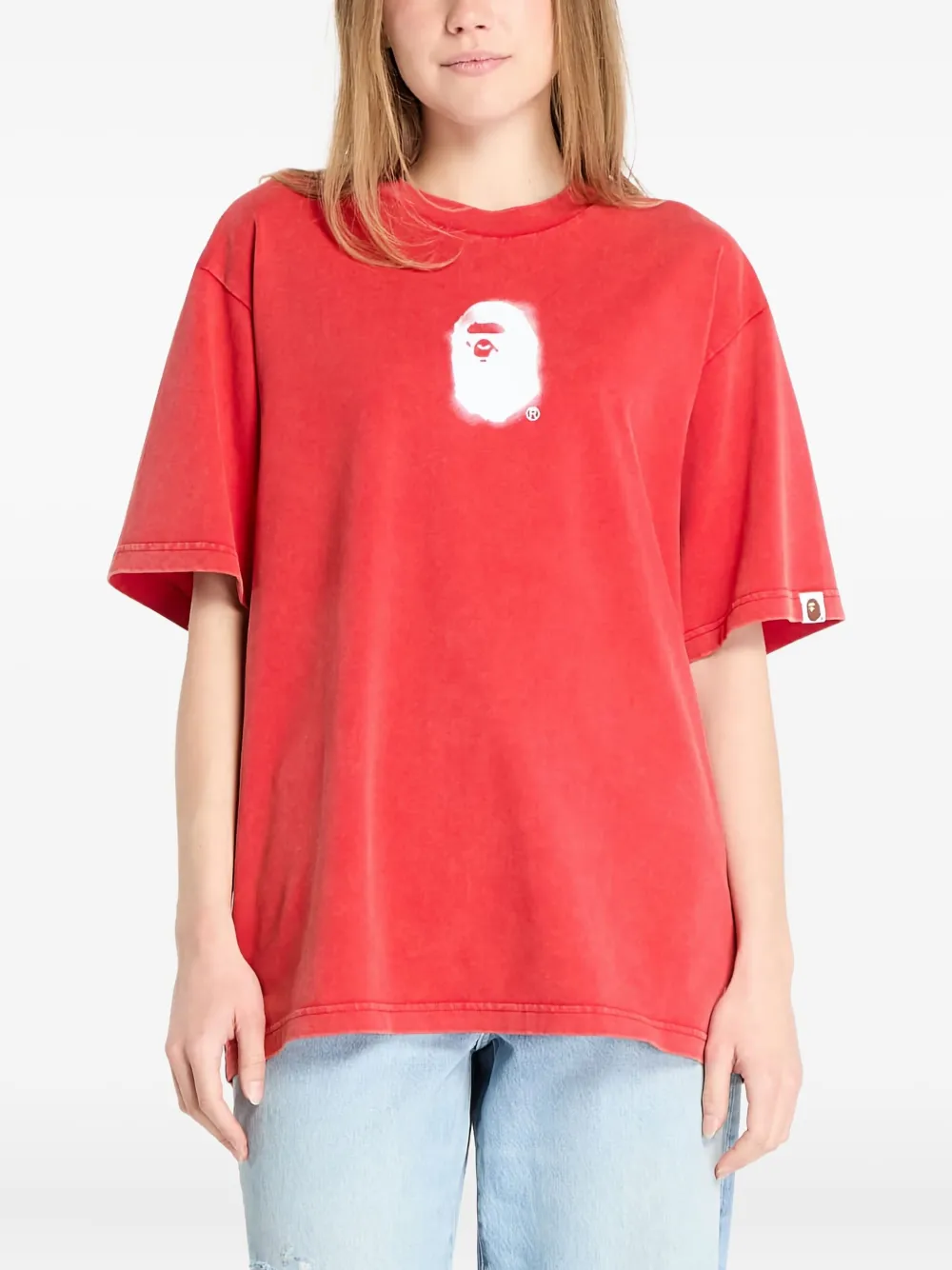 A BATHING APE® playera Ape Head estampada | rojo | Image 1