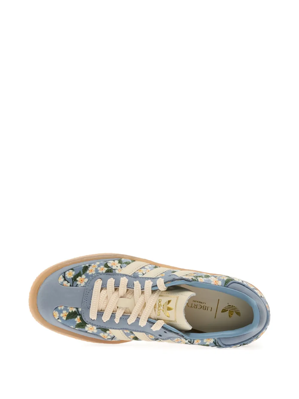 Adidas Originals X Liberty London Sanbae Floral-print Striped Sneakers In Blue