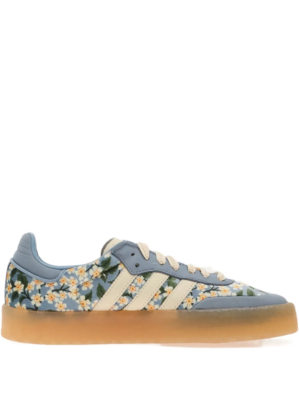 Adidas Originals X Liberty London Sanbae Floral-print Striped Sneakers In Blue
