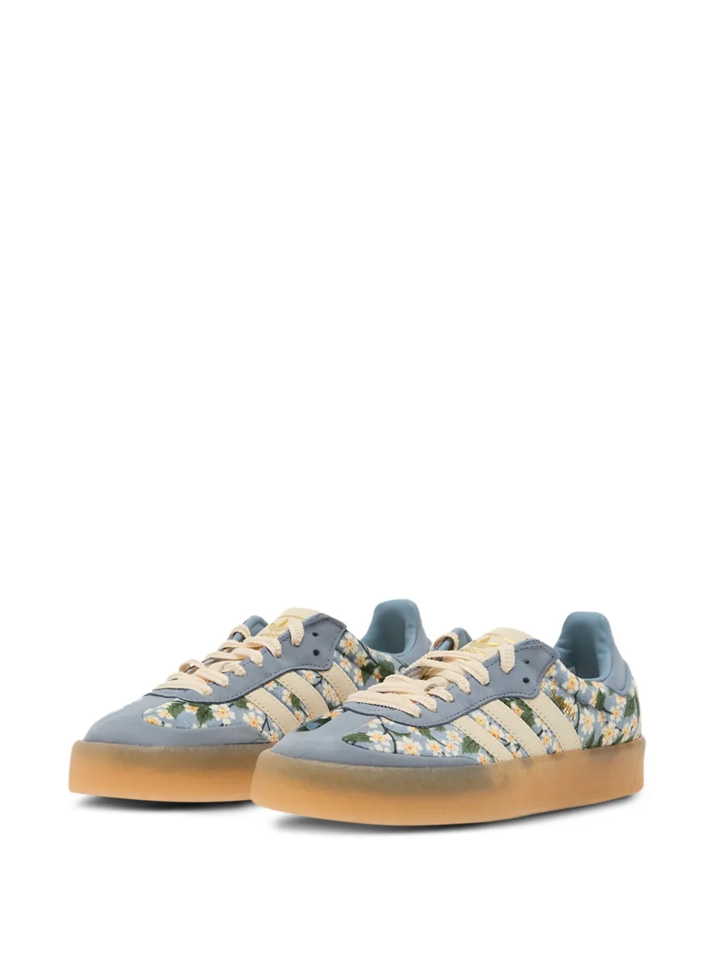 Adidas Originals X Liberty London Sanbae Floral-print Striped Sneakers In Blue