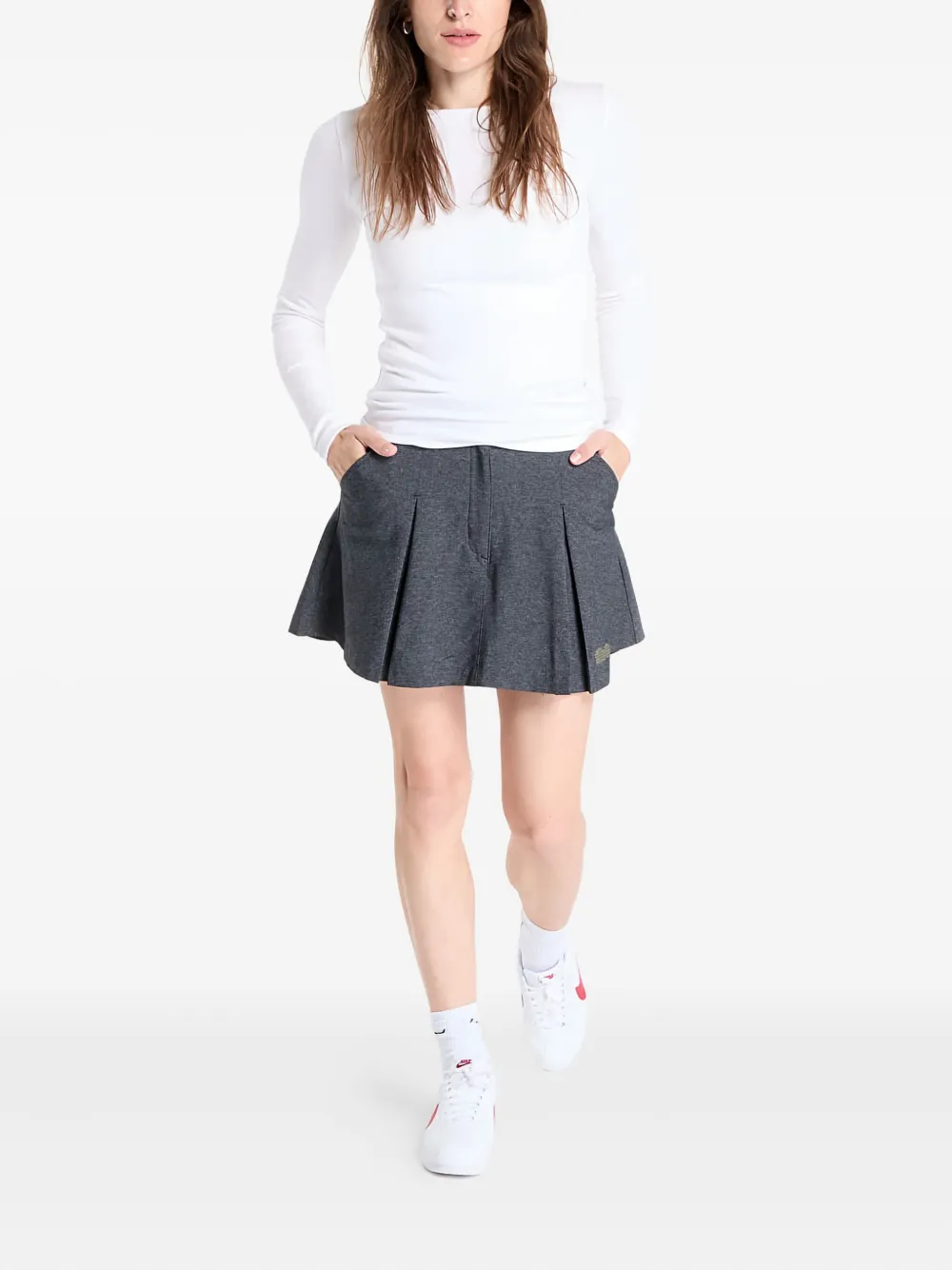 Nike Naomi Osaka geplooide mini-rok Zwart