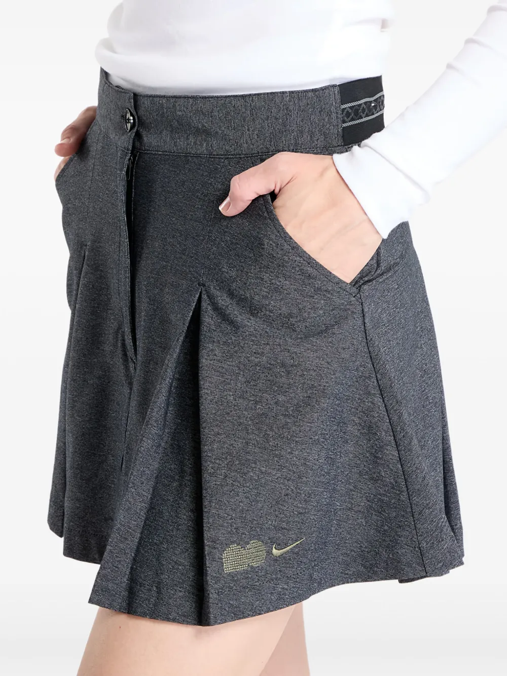 Nike Naomi Osaka geplooide mini-rok Zwart