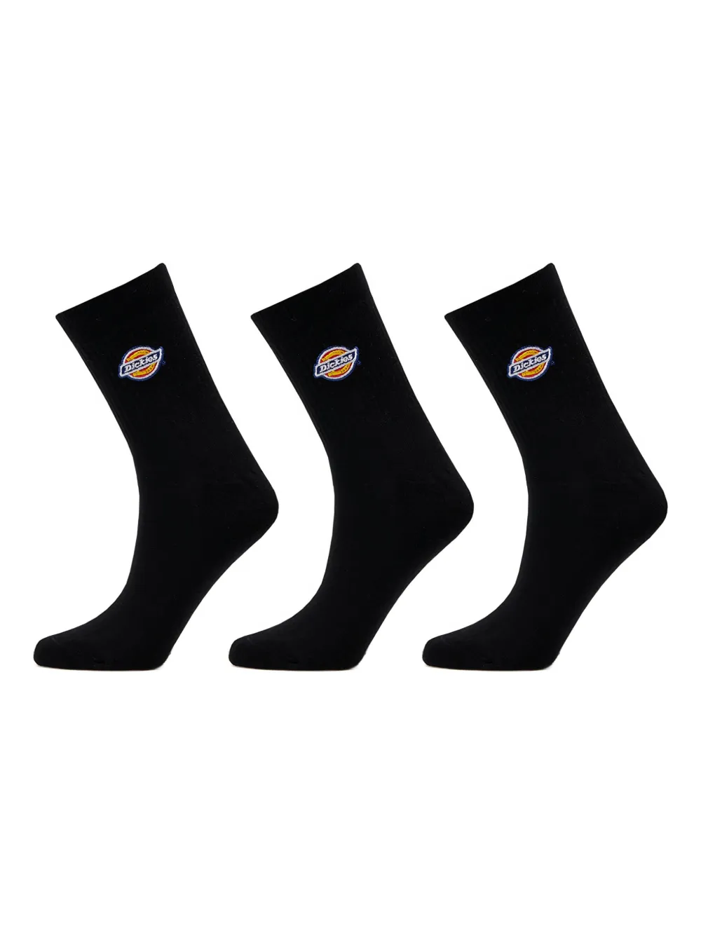 Dickies Valley Grove Logo-detail Socks (pack Of Three) In Black