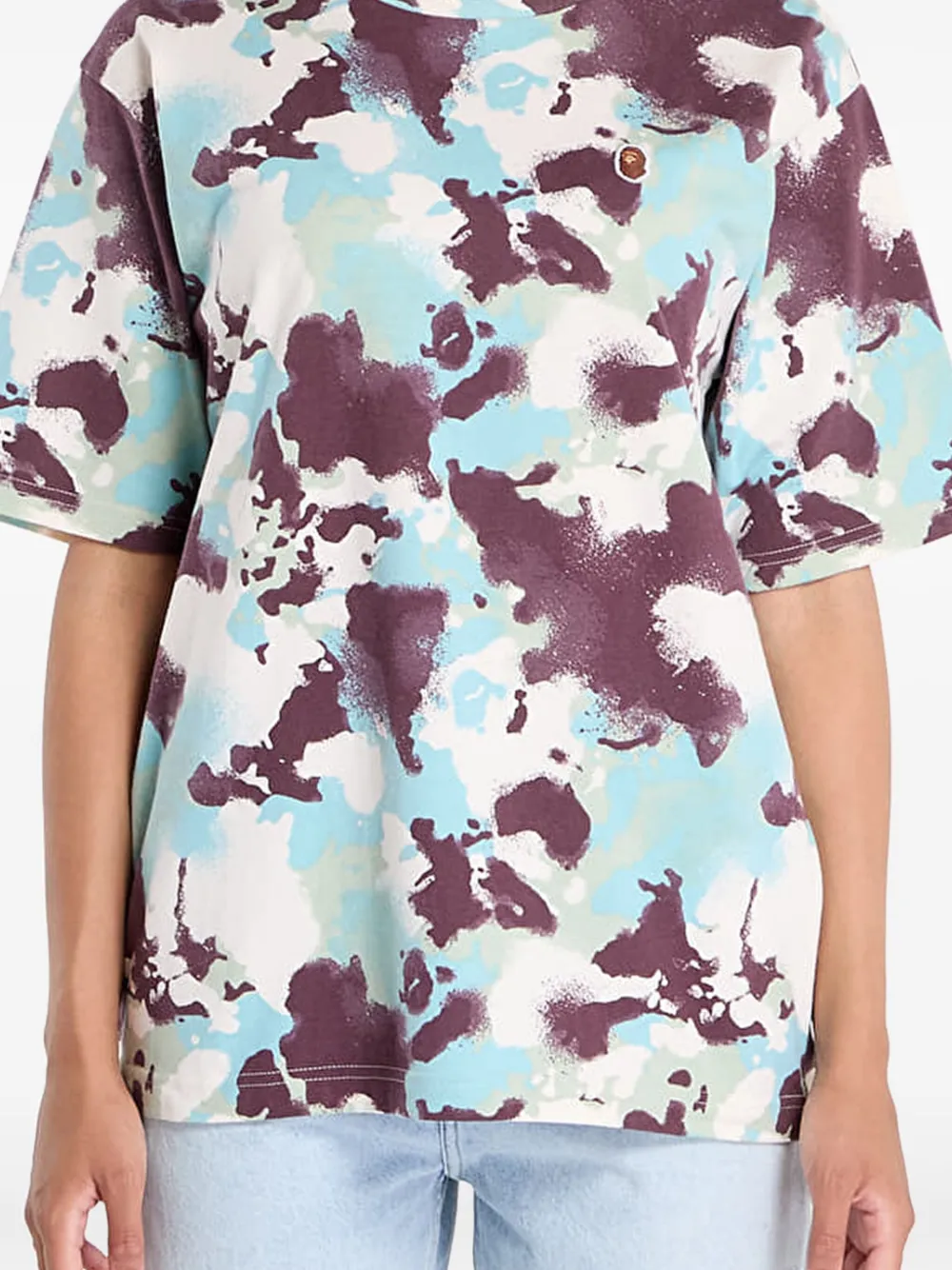 A BATHING APE T-shirt met logopatch Beige