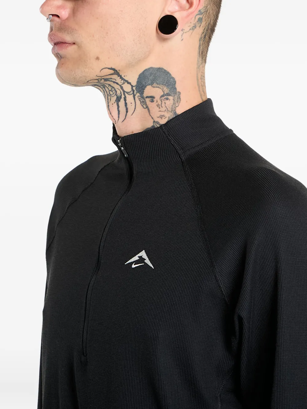 Nike T-shirt met halve rits en lange mouwen Zwart