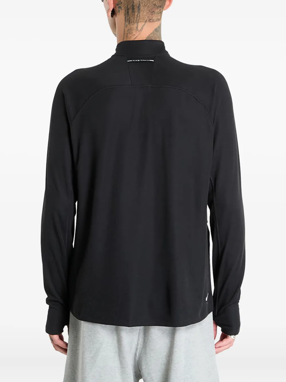 Nike T-shirt met halve rits en lange mouwen Zwart