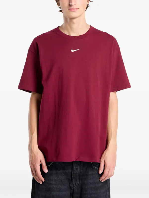 red and purple nike shirt