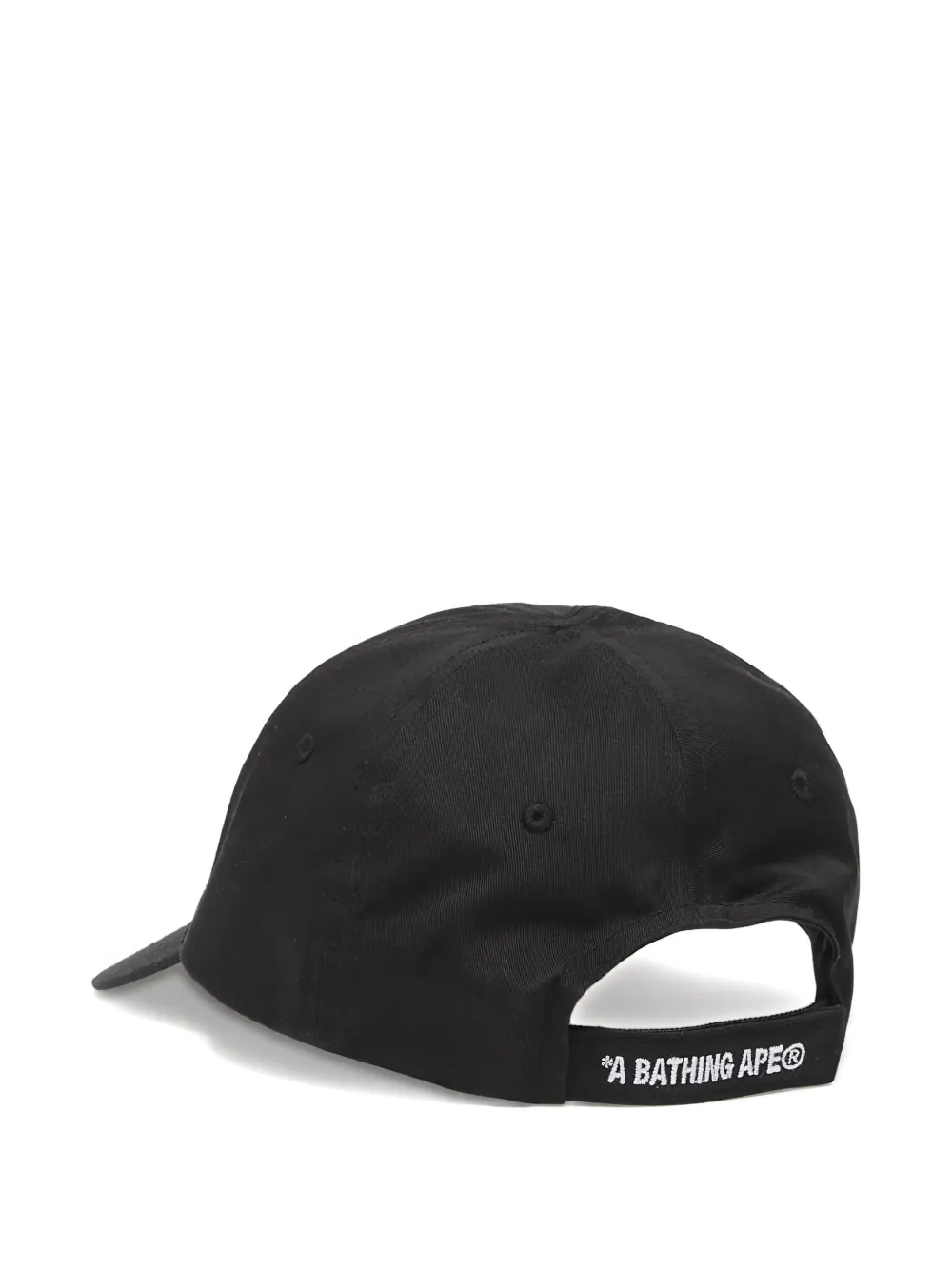 A Bathing Ape Logo Cotton Twill Baseball Cap In Black