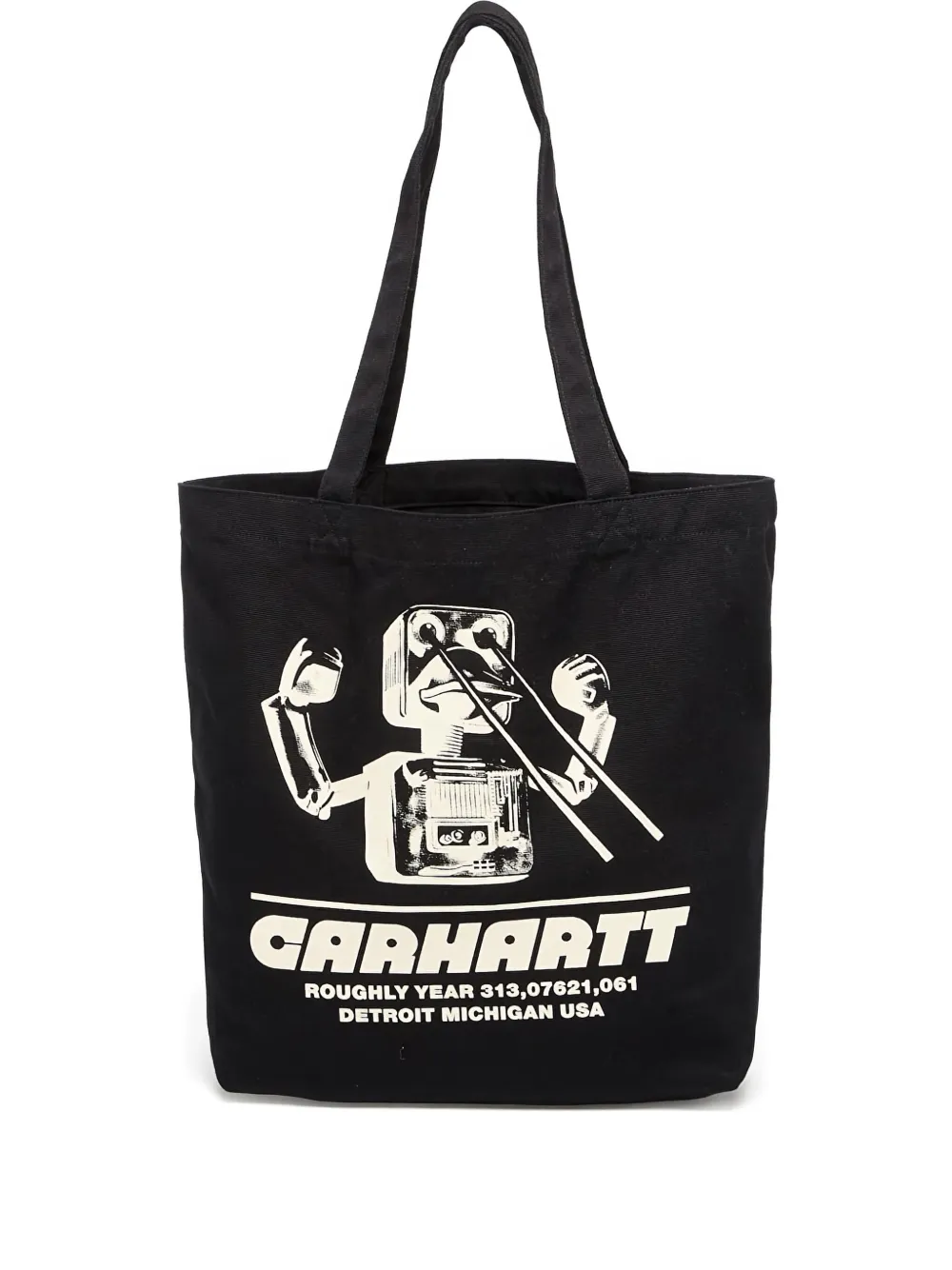 Carhartt WIP Bolsa tote de canvas com estampa | Preto | Image 1