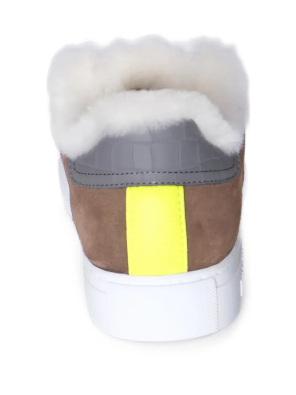 Hide & Jack Fur-trim Sneakers In Brown