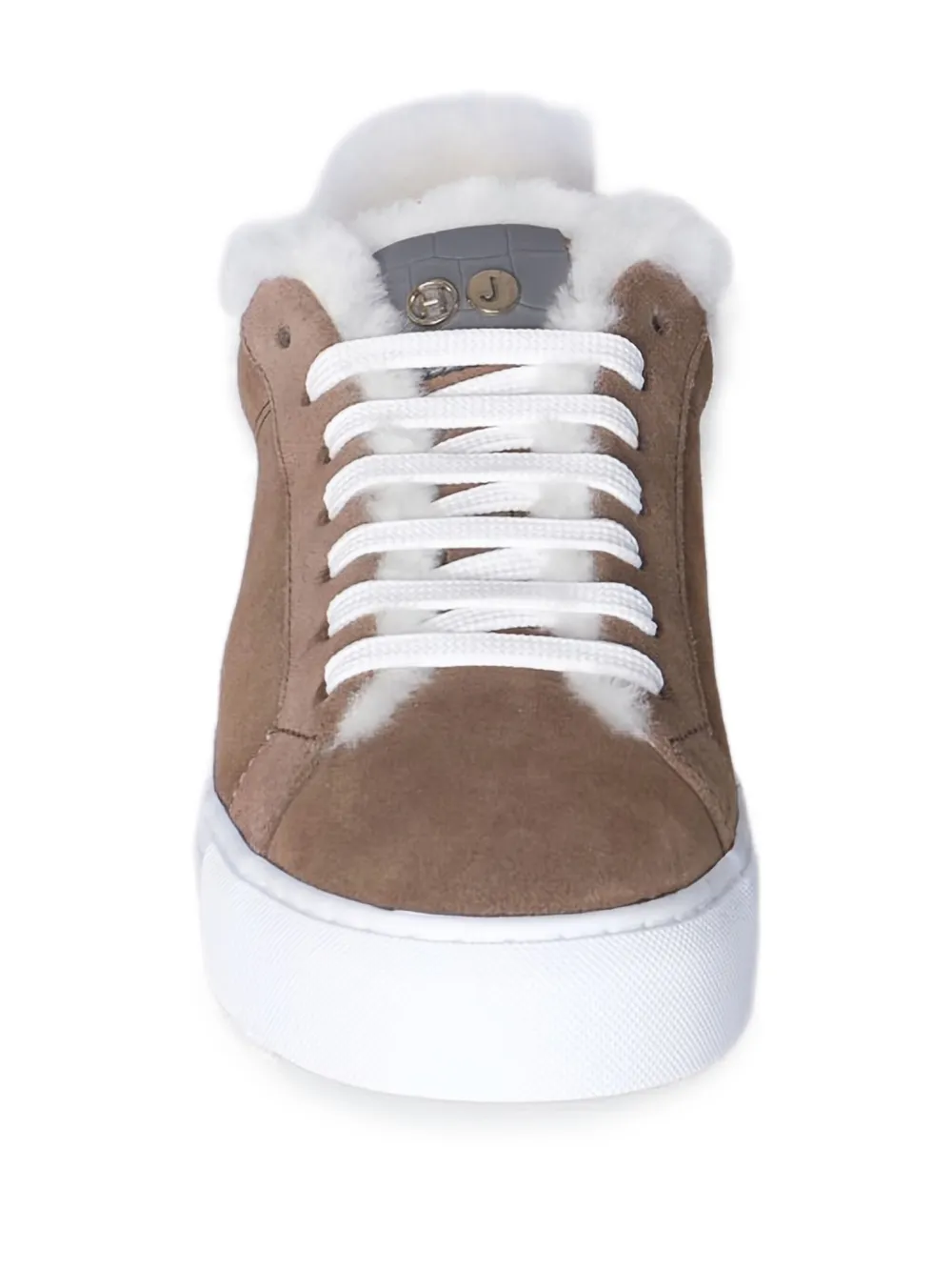 Hide & Jack Fur-trim Sneakers In Brown