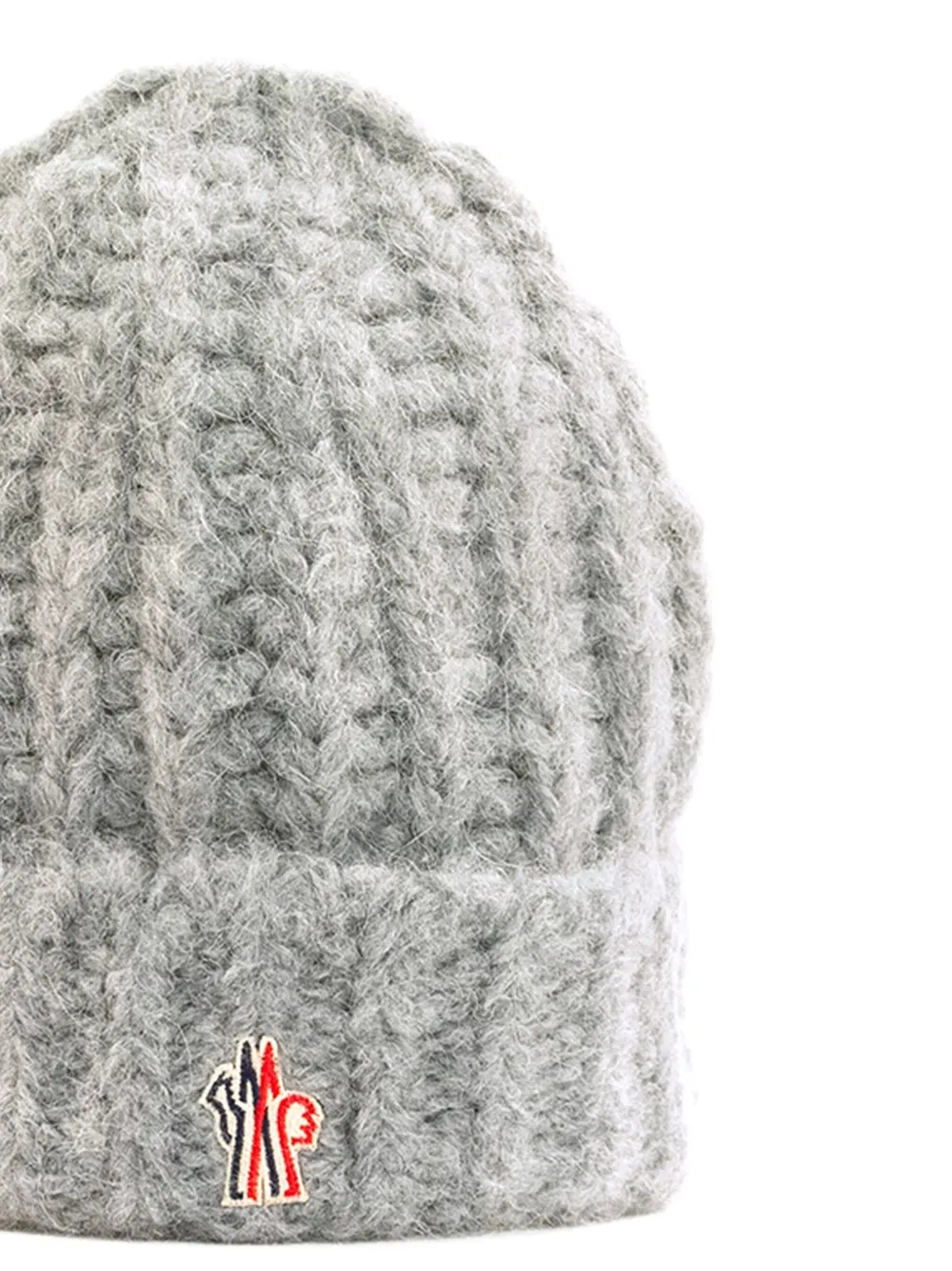 Moncler Grenoble logo-patch beanie - Grijs