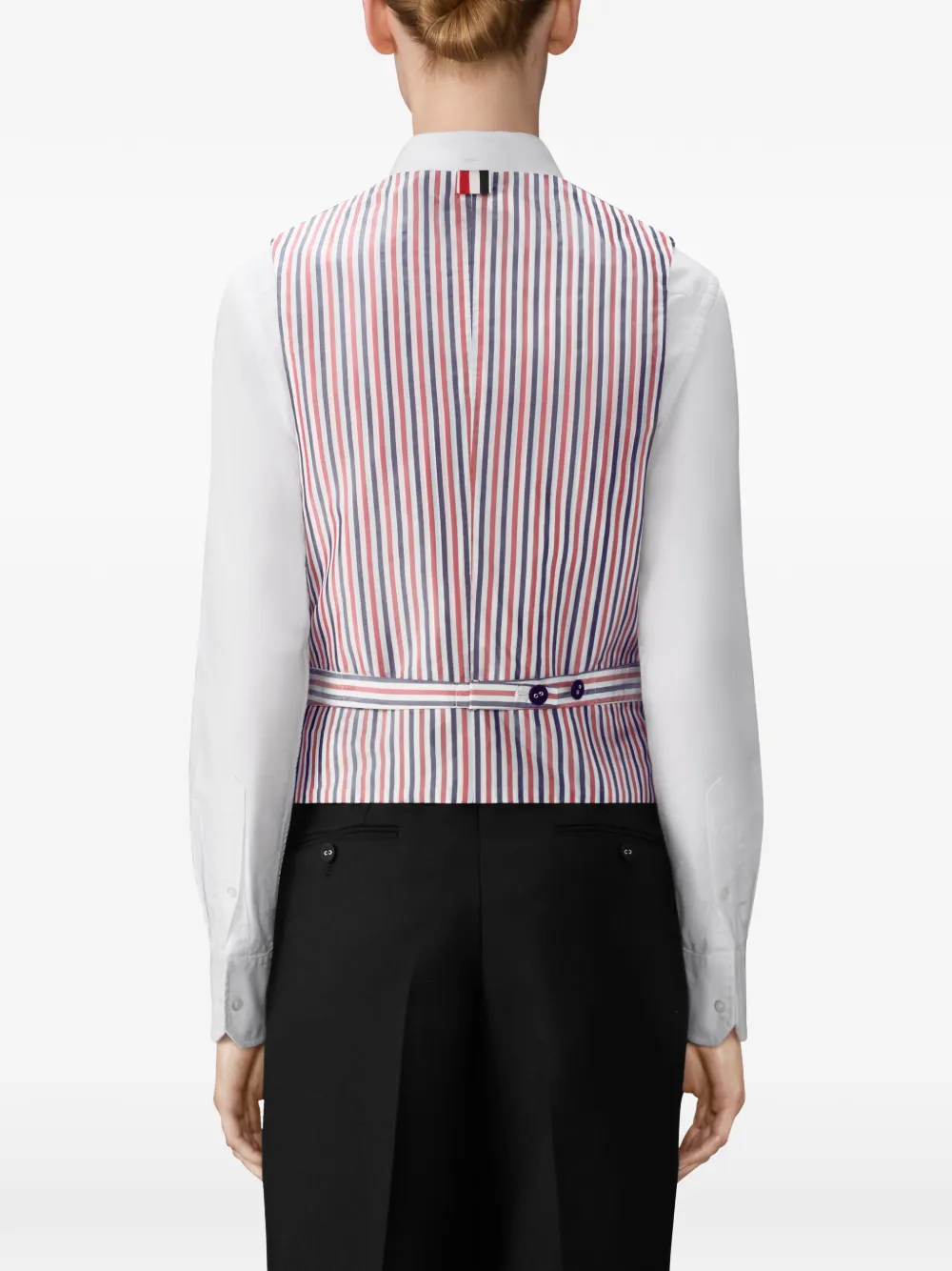 Thom Browne 3-ply Wool Mohair Vest in Black, view 4