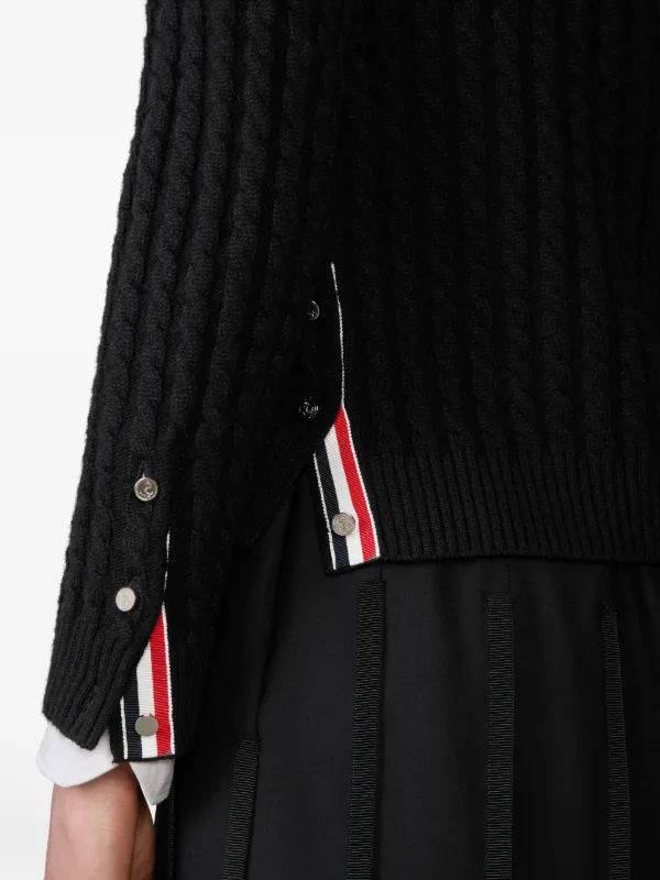Thom Browne ケーブルニット カーディガン | ブラック | FARFETCH JP
