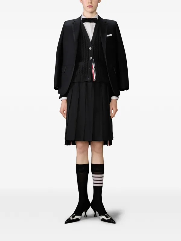 Thom Browne ケーブルニット カーディガン | ブラック | FARFETCH JP
