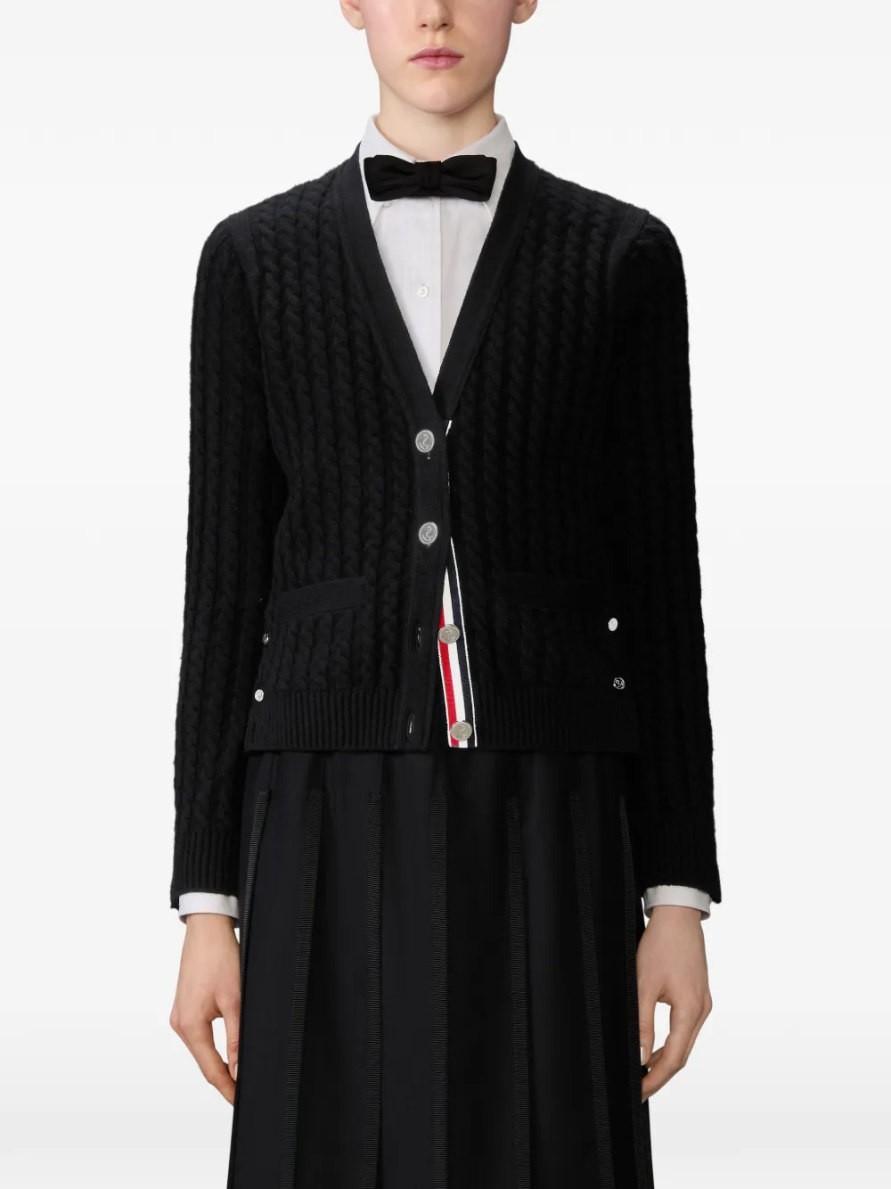 Thom Browne Kabelgebreid vest Zwart