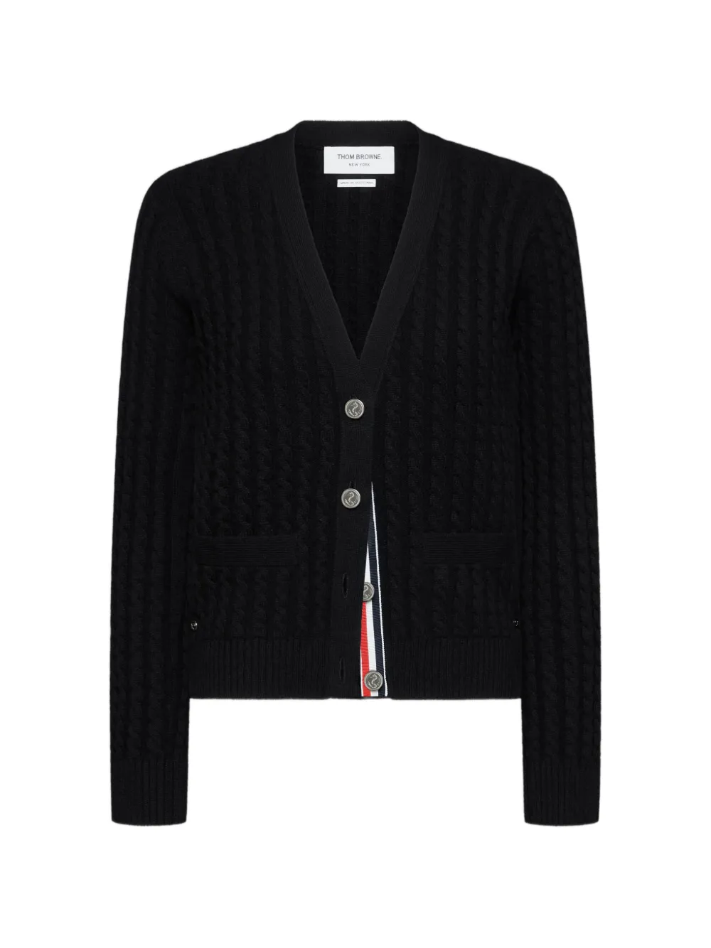 Thom Browne cable-knit cardigan - Schwarz