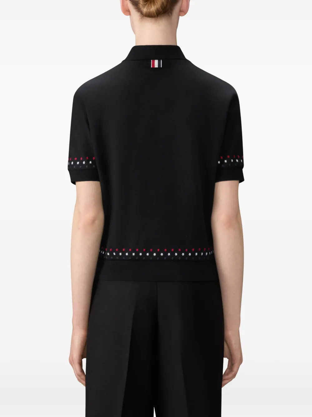 Thom Browne Polotop met geborduurde sneeuwvlok Zwart