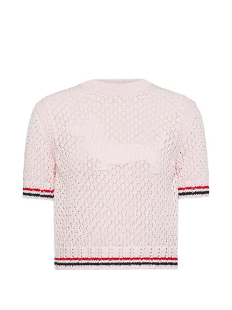 Thom Browne t-shirt Hector RWB en coton pointelle à coutures apparentes