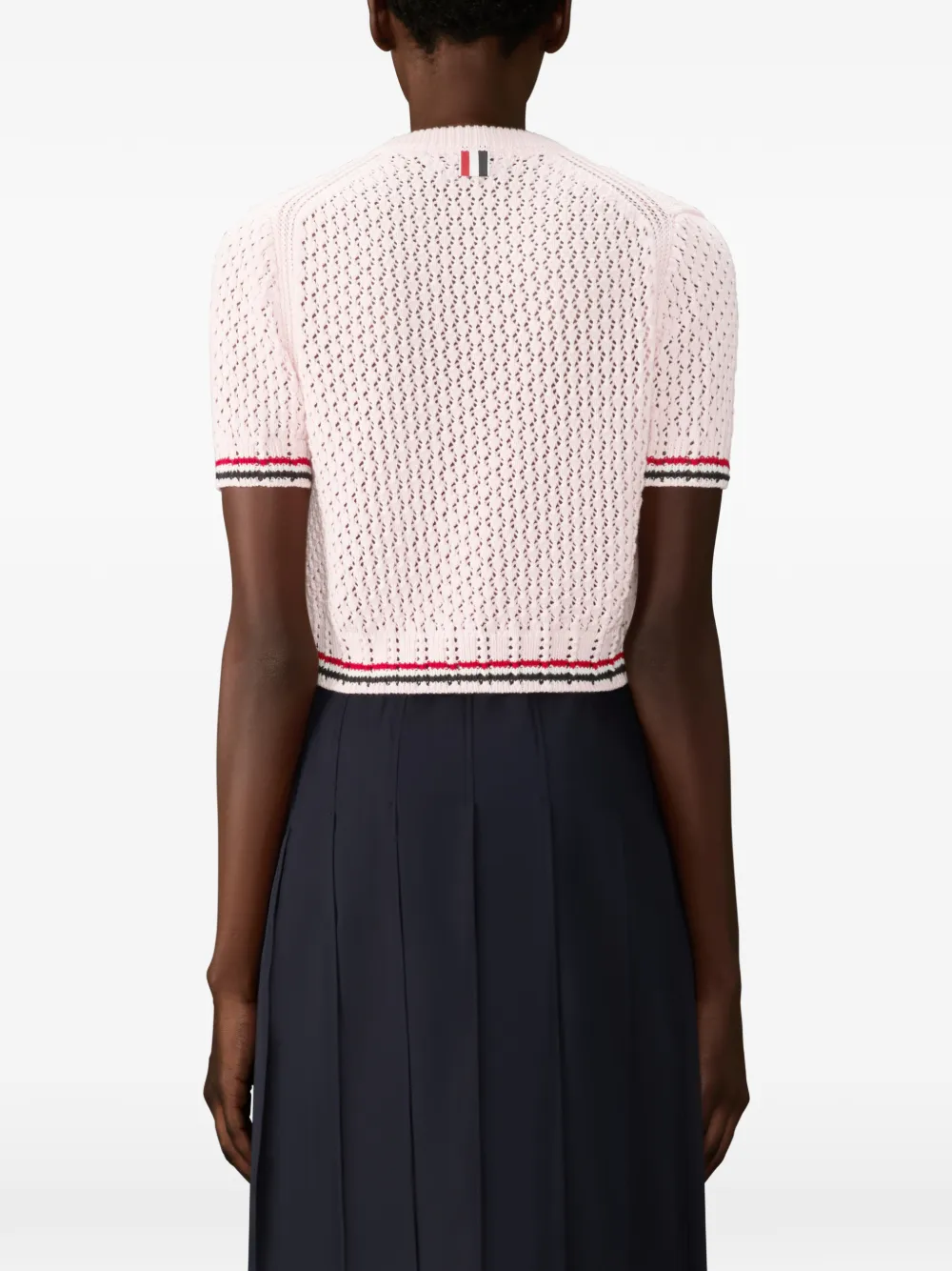 Thom Browne Hector T-shirt met pointelle stiksel Roze