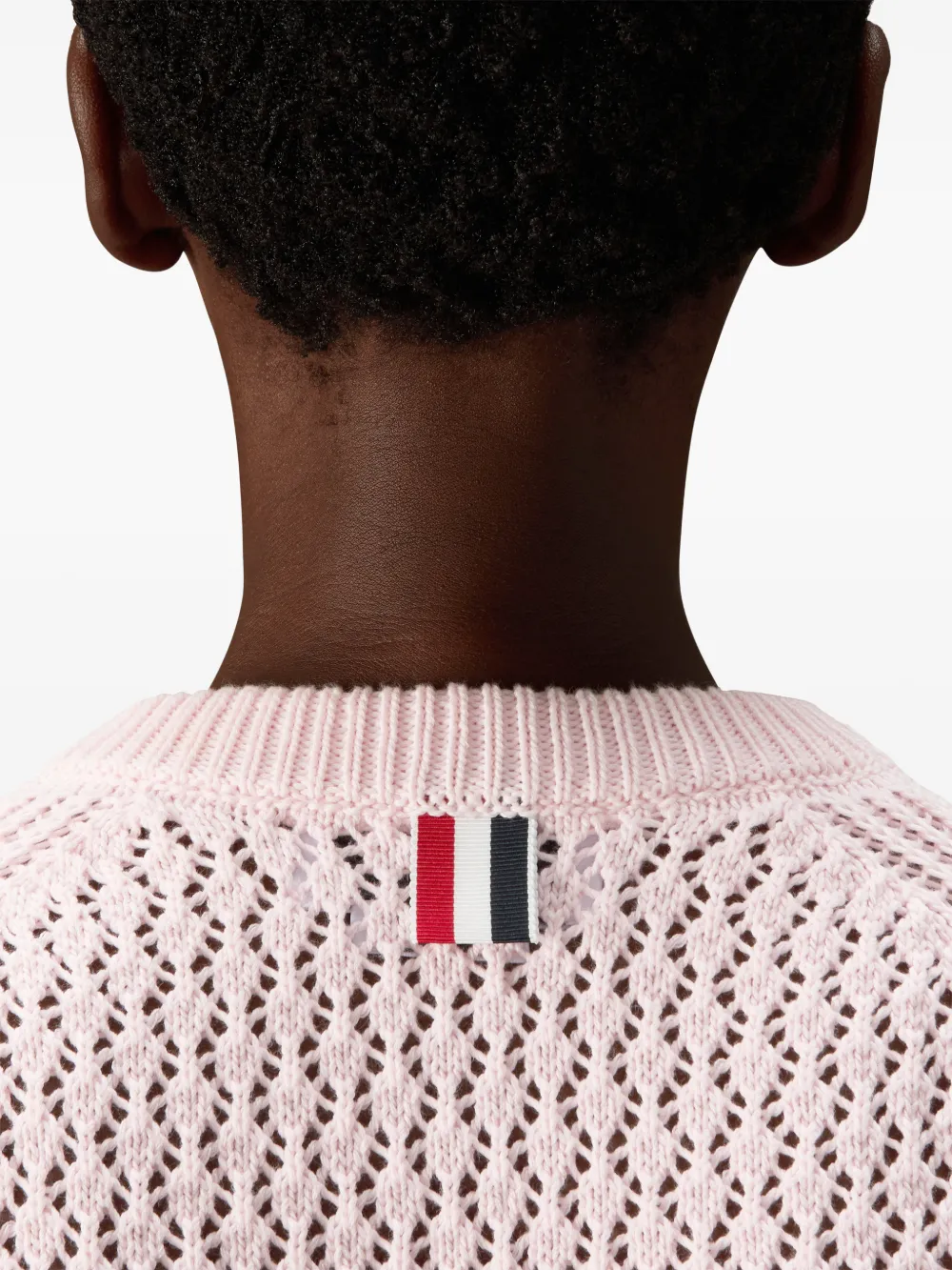 Thom Browne Hector T-shirt met pointelle stiksel Roze