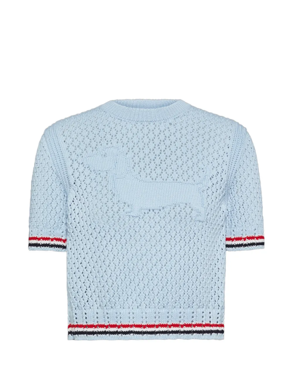 Thom Browne Hector RWB katoenen T-shirt met stiksels Roze